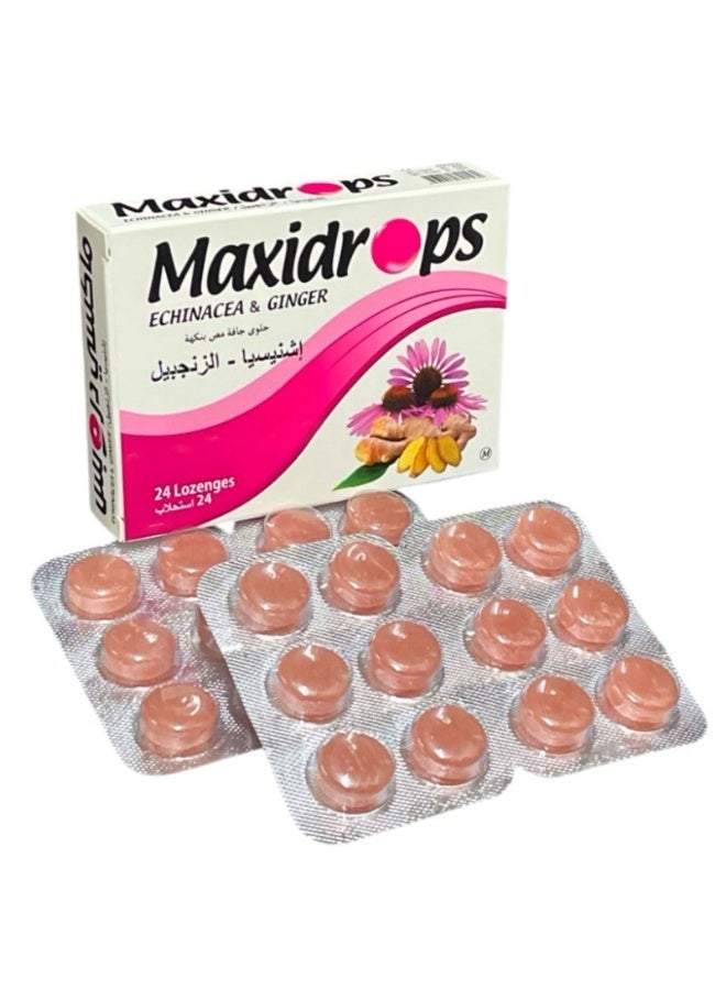 Maxidrops Echinacea Ginger Lozenges 24 pcs - Image 1